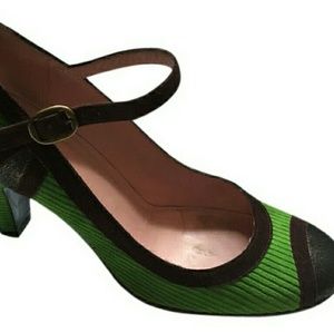 Marc Jacobs green retro Mary Janes